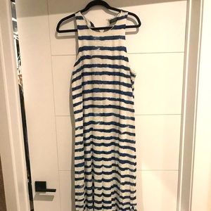 Ralph Lauren long blue striped maxi dress size XXL.